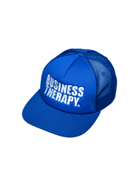 TRUCKER CAP “BUSINESS THERAPY” BLUE