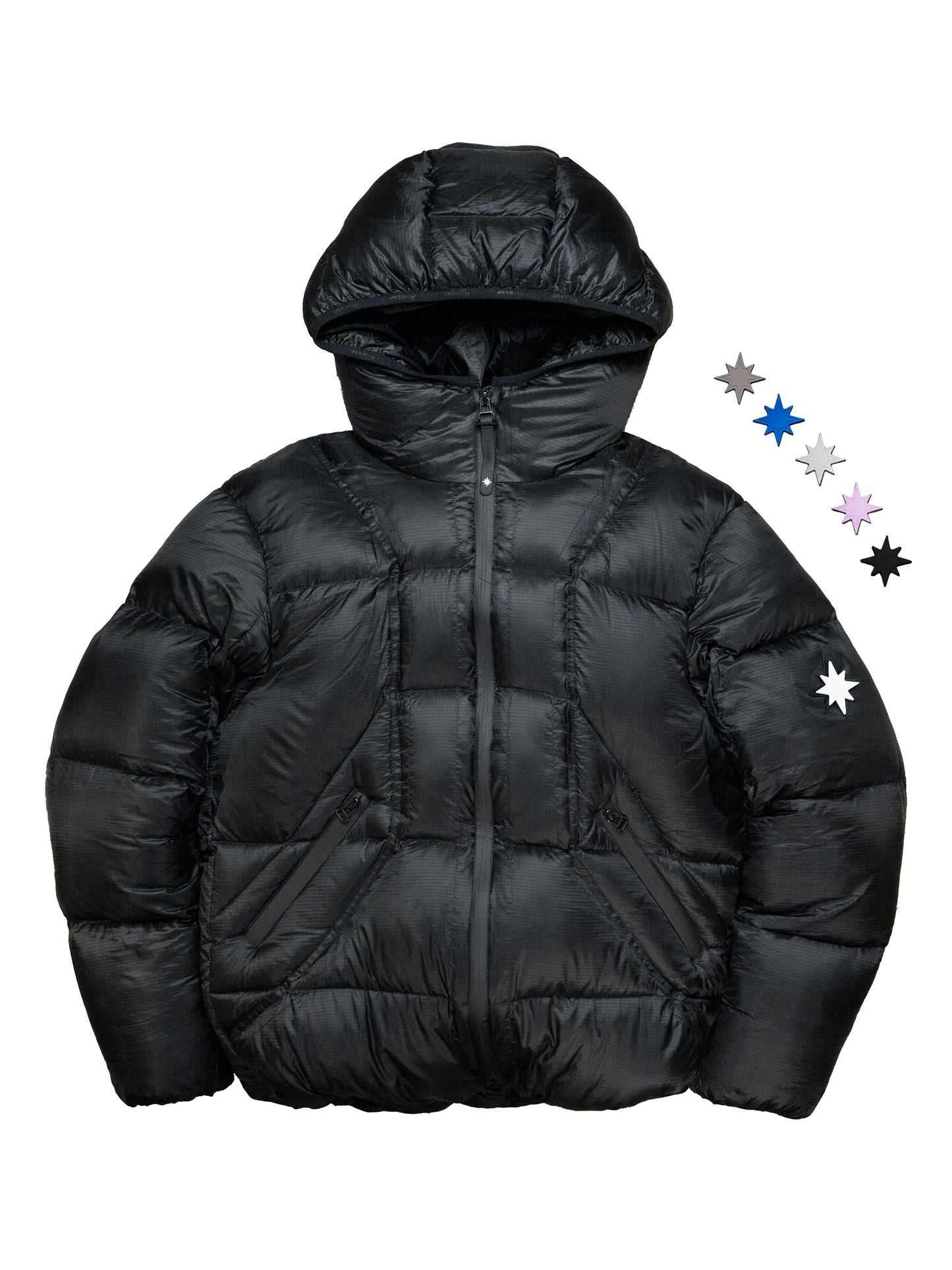 Doudoune Finesse Alive Puffer Jacket noire présentée sur fond blanc