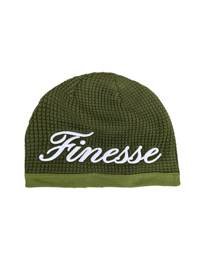 FINESSE* WAFFLE GREEN BEANIE