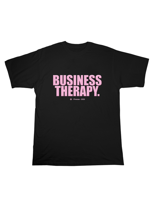 “BUSINESS THERAPY” KHAKI PUFF TEE