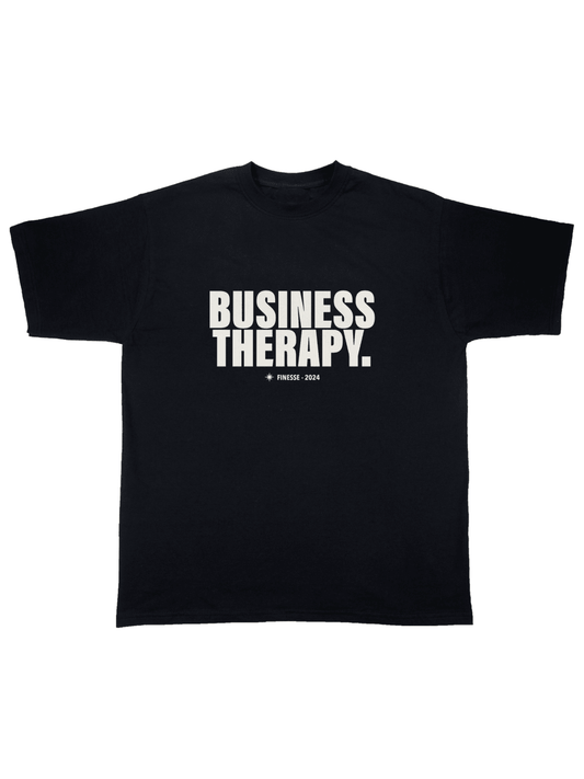 TEE "BUSINESS THERAPY" BLACK PUFF