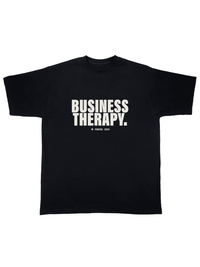 “BUSINESS THERAPY” TEE BLACK PUFF
