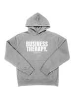 “BUSINESS THERAPY” GRAY PUFF HOODIE