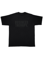 “BUSINESS THERAPY” TEE BLACK ON BLACK PUFF