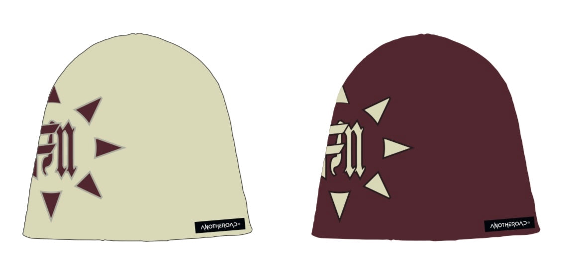 FM® Reversible Beanie [Burgundy to Beige]