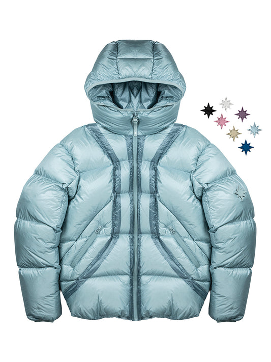 "ALIVE" PUFFER JACKET - ICE BLUE