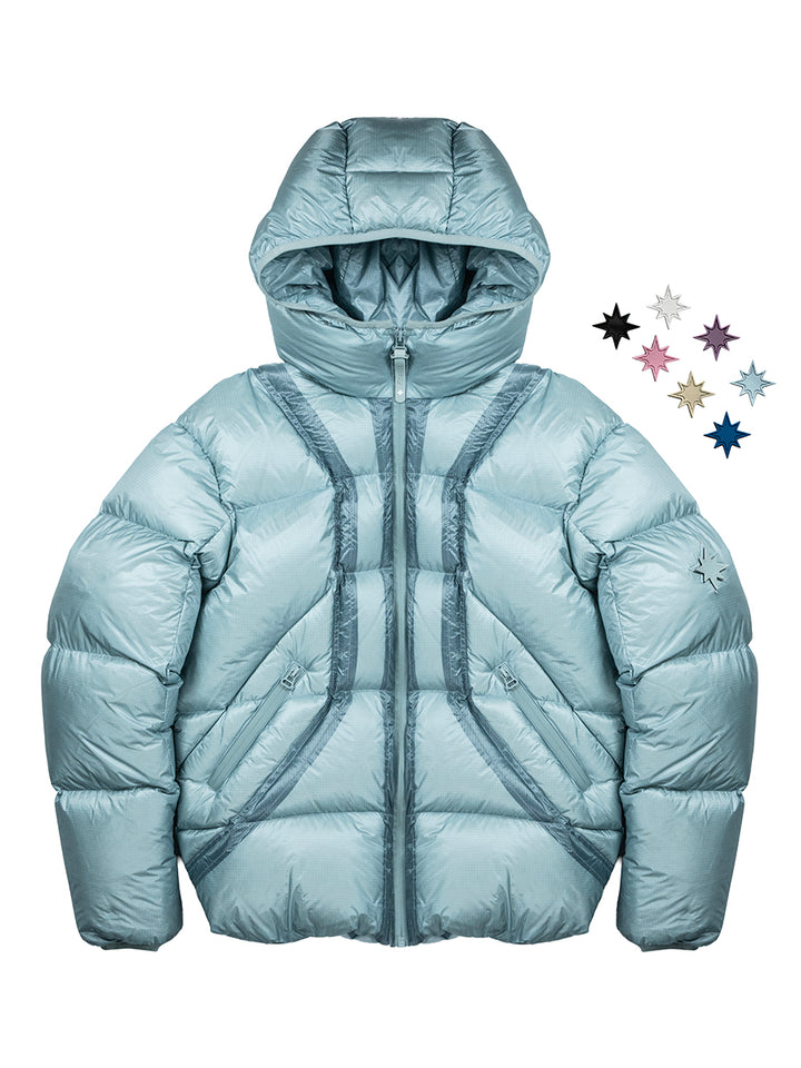 "ALIVE" PUFFER JACKET - ICE BLUE