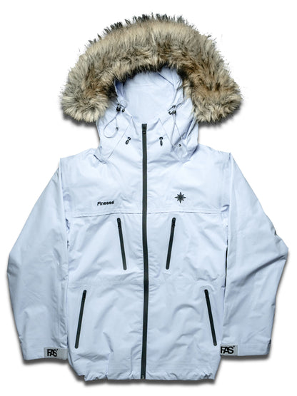 FAS Hardshell blanche (nommée blue) présentée en packshot sur fond blanc.