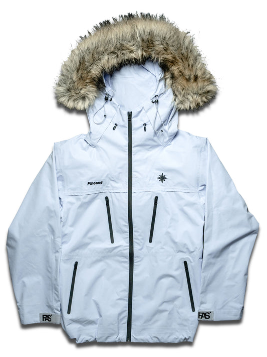 FAS Hardshell blanche (nommée blue) présentée en packshot sur fond blanc.