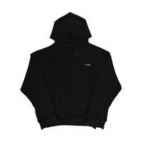 Finesse Air Cotton Hoodie noir présenté sur fond blanc.