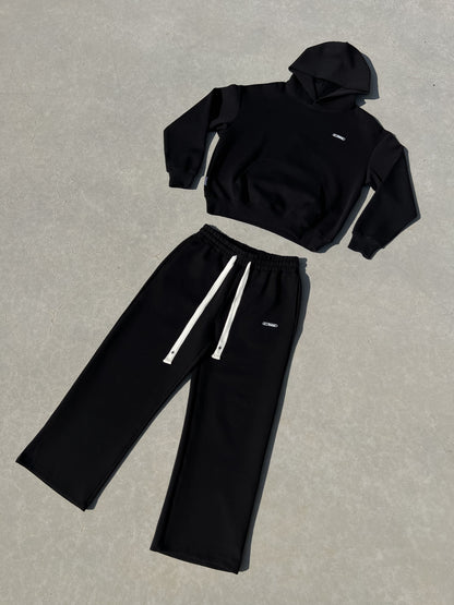 Ensemble complet Finesse Air Cotton noir présenté à plat