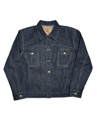 Finesse Denim Vest en backshot présentée à plat sur fond blanc.