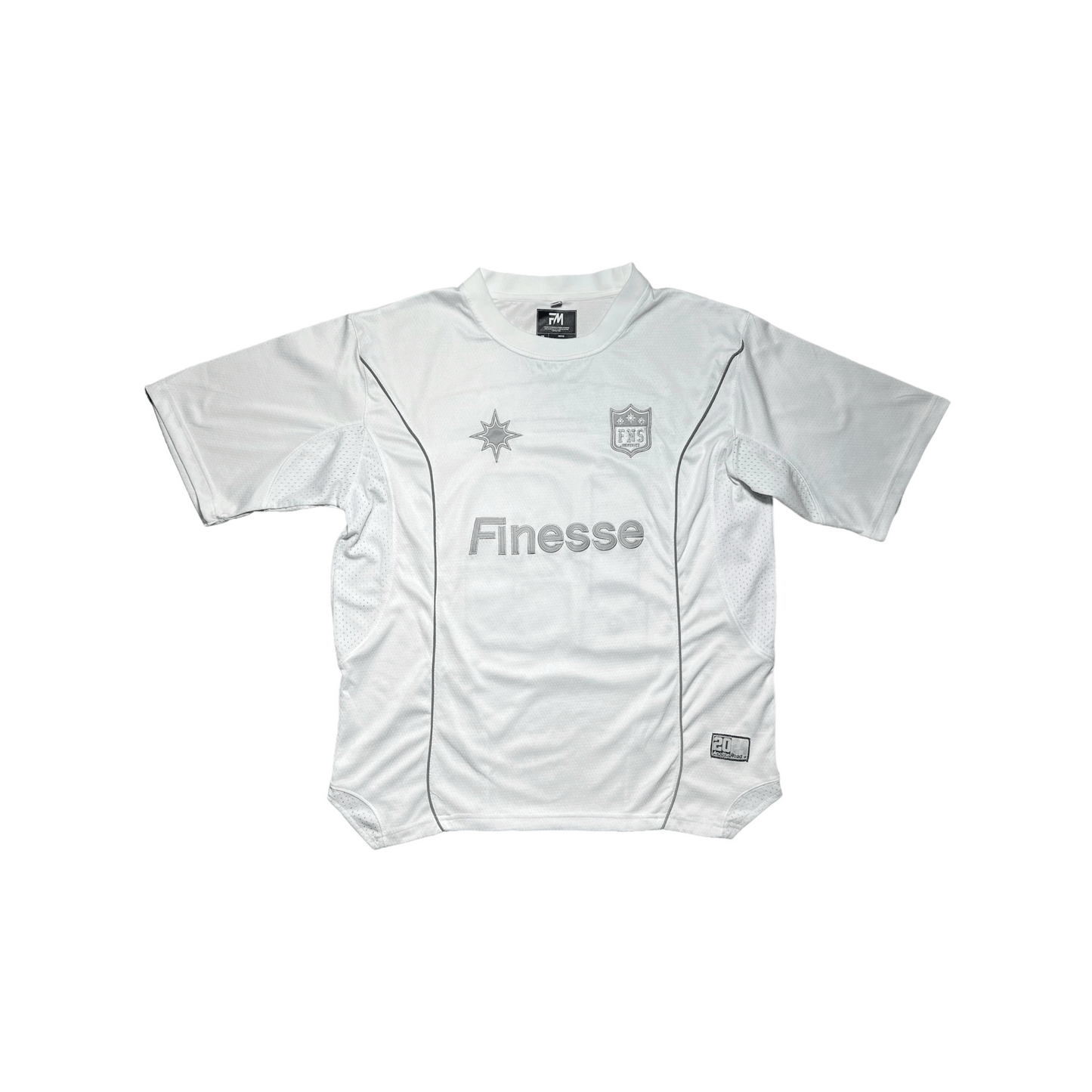 Finesse Jersey Shirt blanc présenté sur fond blanc.