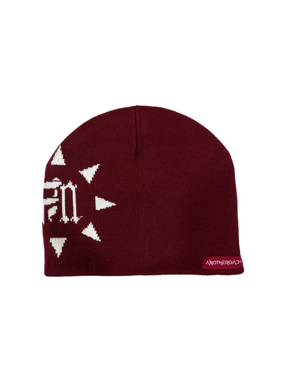 FM® Reversible Beanie [Burgundy to Beige]