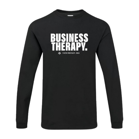 Longsleeve "BUSINESS THERAPY" WHITE