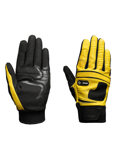 FINESSE* LEATHER GLOVES CROCODILE EFFECT [YELLOW]