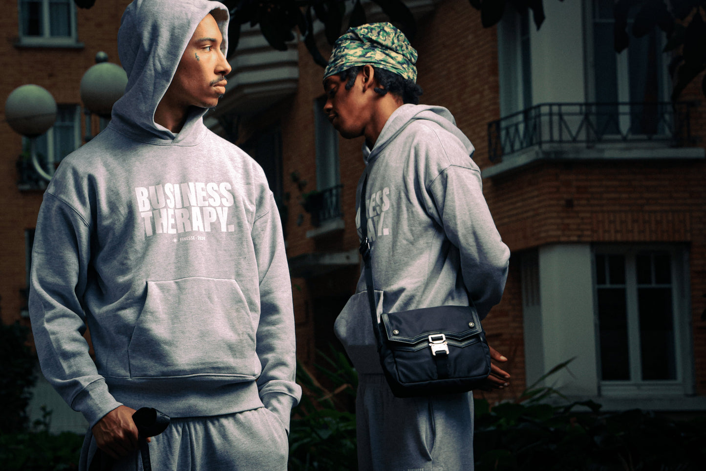 HOODIE "BUSINESS THERAPY" GREY