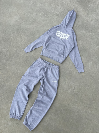 HOODIE "BUSINESS THERAPY" GREY