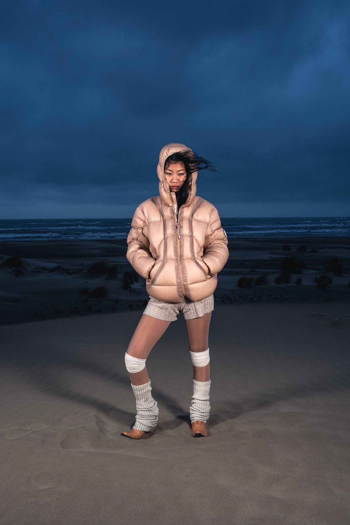 FINESSE* ALIVE PUFFER JACKET [BEIGE] X6 PATCHES