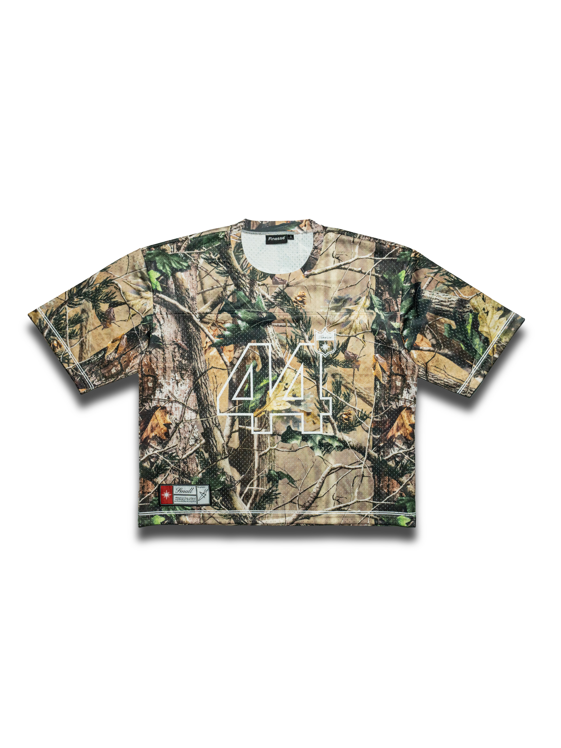 Jersey Finesse 44 Camo présenté de face en packshot sur fond blanc.