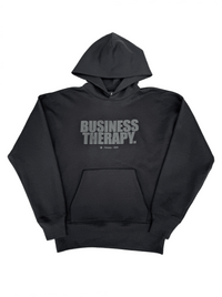 BLACK ON BLACK PUFF “BUSINESS THERAPY” HOODIE