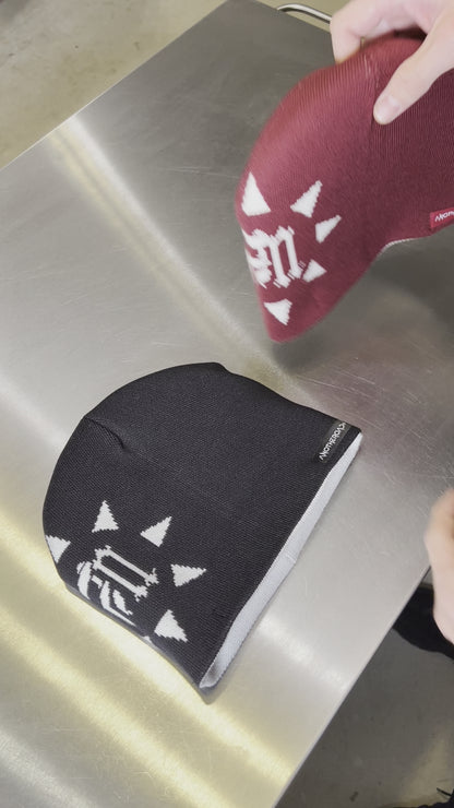 FM® Reversible Beanie [Burgundy to Beige]