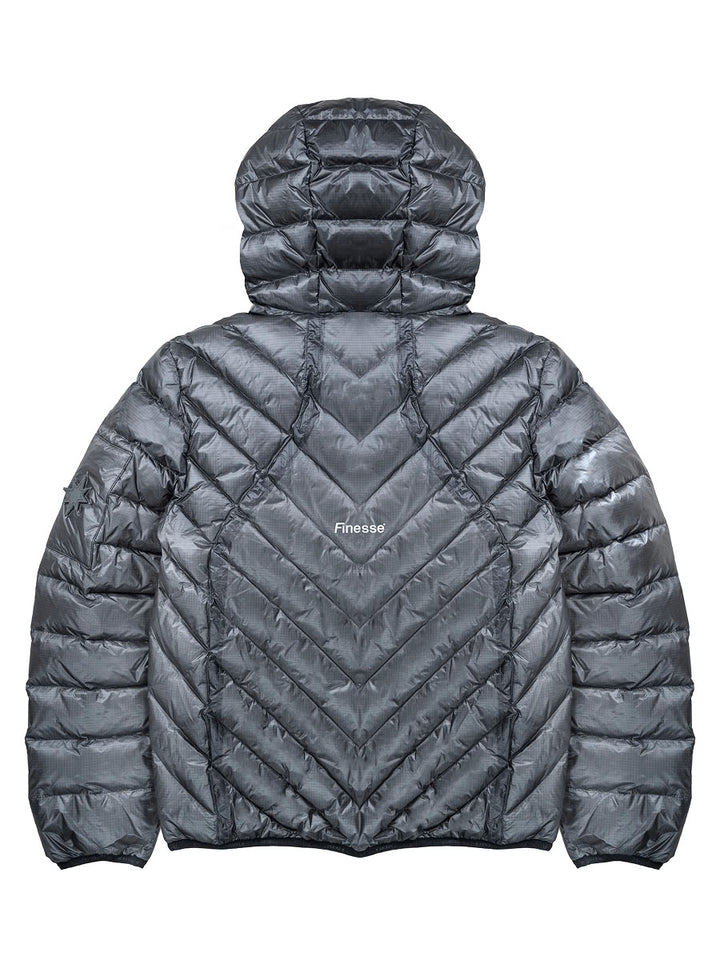 Slim Puffer Jacket Dark Grey - back - Finesse
