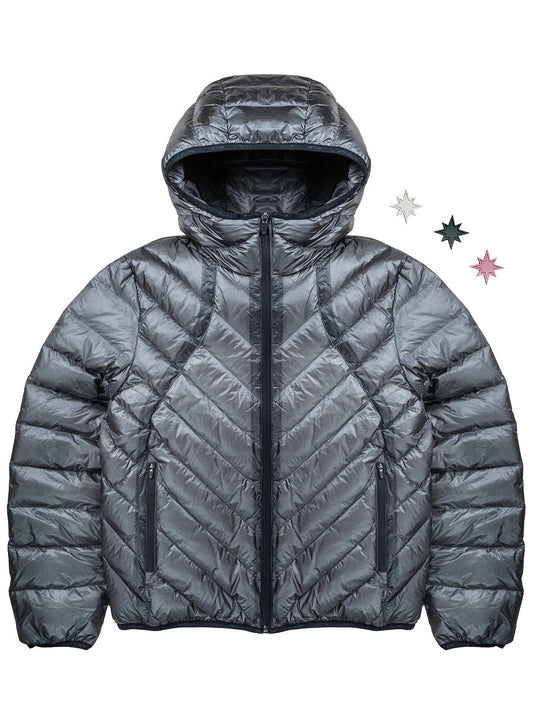 Slim Puffer Jacket Dark Grey - front - Finesse