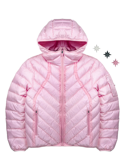 Slim Puffer Jacket Pink - front - Finesse