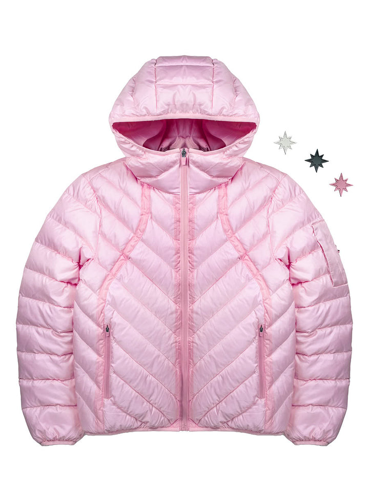 Slim Puffer Jacket Pink - front - Finesse
