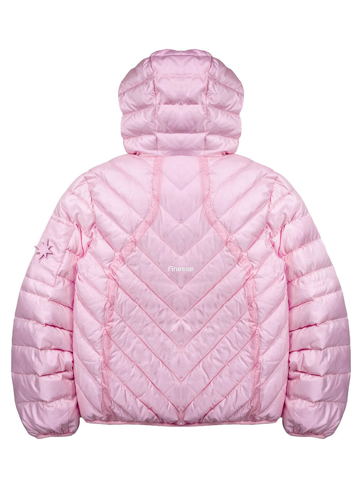 Slim Puffer Jacket Pink - back - Finesse
